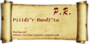 Pillár Renáta névjegykártya